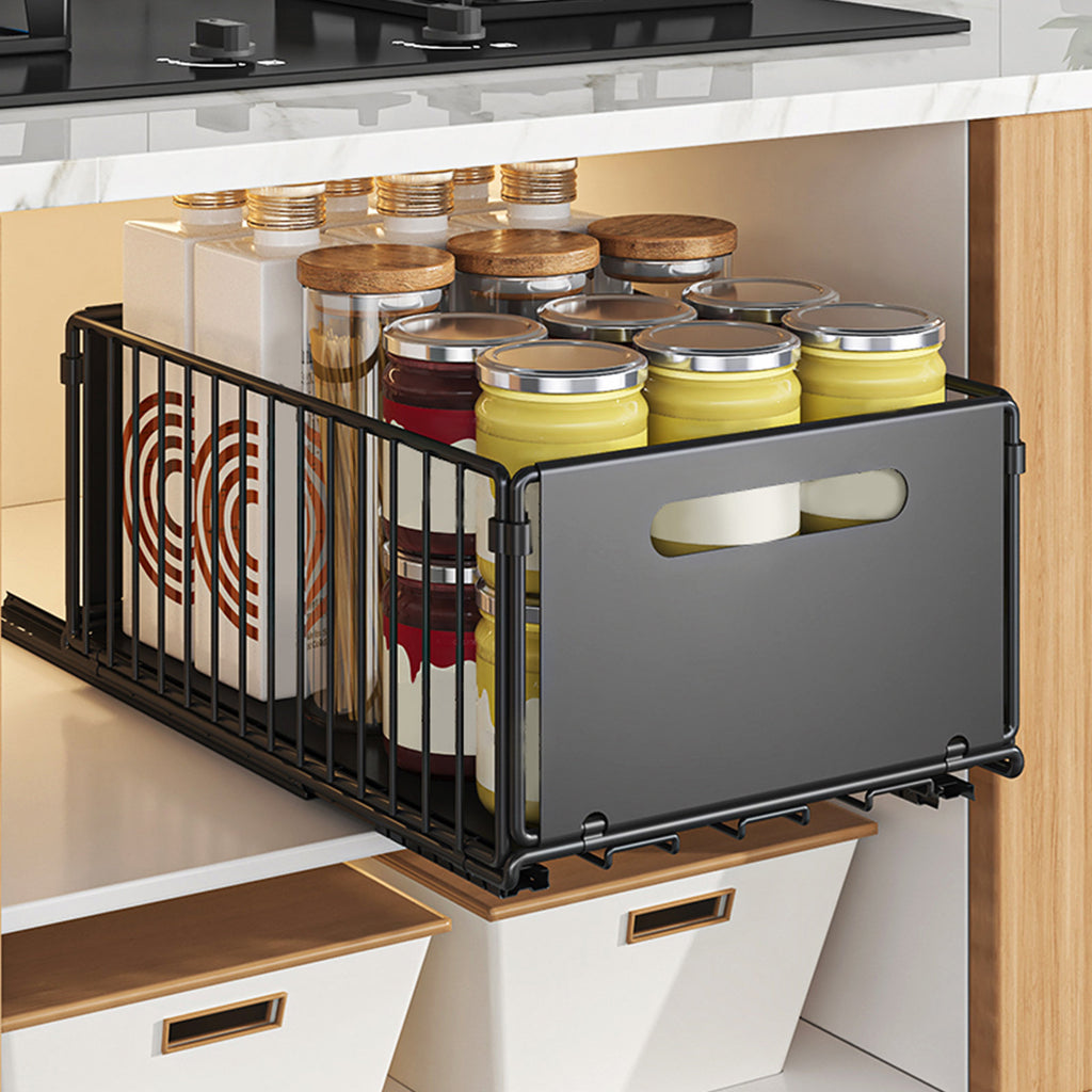 Pull Out Cabinet Organizer Carbon Steel Slide Out Kitchen Drawer