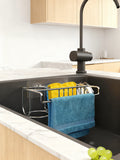 4-in-1 Stainless Steel Sink Caddy & Sponge Holder Organizer