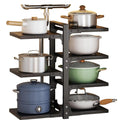 7-Tier Adjustable Pan Organizer Rack | Heavy Duty Steel Kitchen Storage