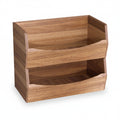 Acacia Wood Stackable Storage Bins (2-Pack) for Pantry & Bathroom
