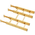 Bamboo Drawer Dividers with Inserts - Adjustable Kitchen Organizers