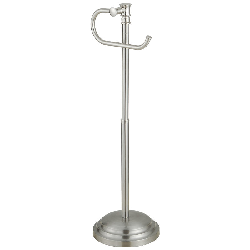 Free Standing Toilet Paper Holder - Brushed Nickel Stainless Steel