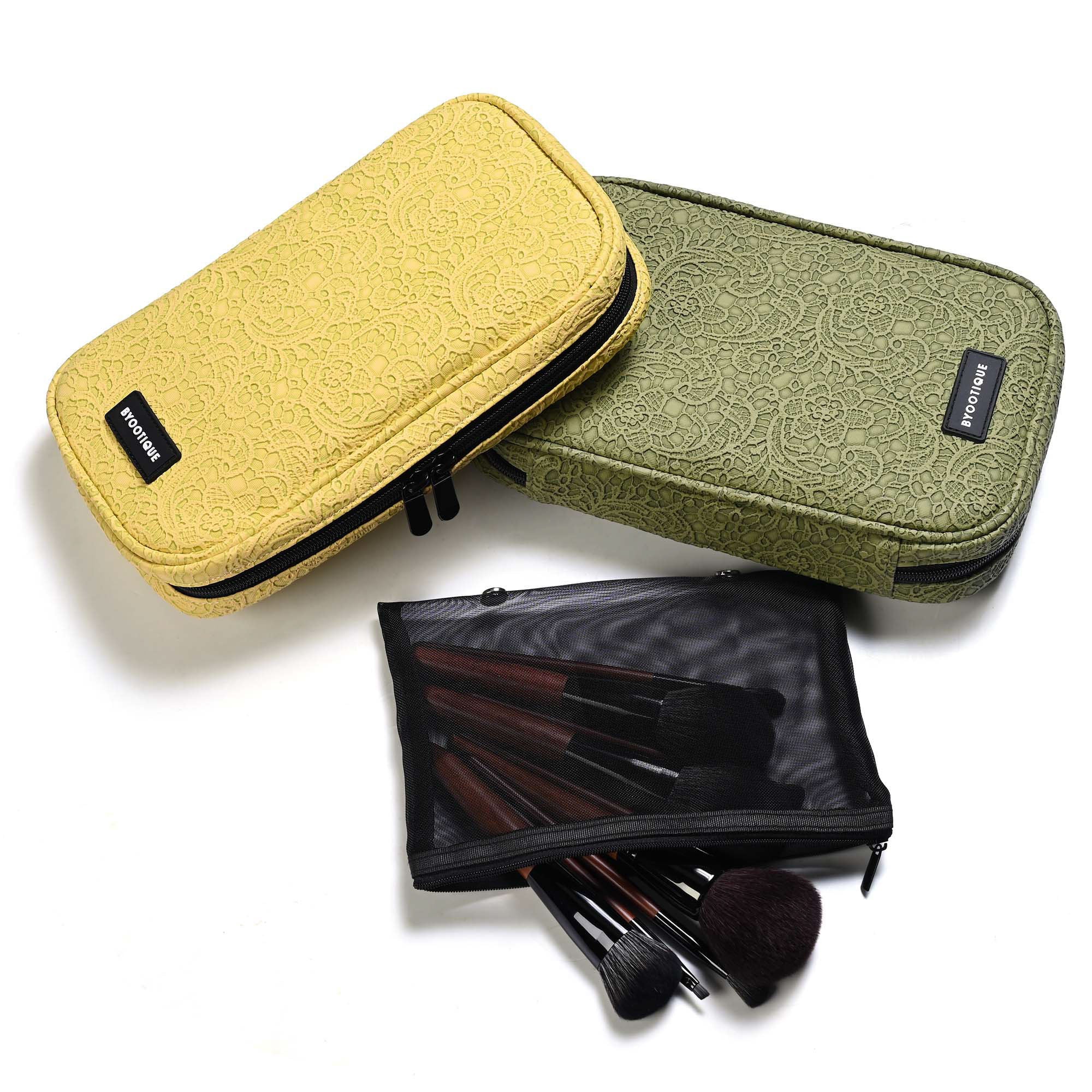 Rococo Travel Makeup Brush Holder Bag - 2 Pack Organizer