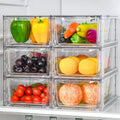 Clear Stackable Storage Bins - Acrylic 6-Pack Kitchen Pantry Organizer