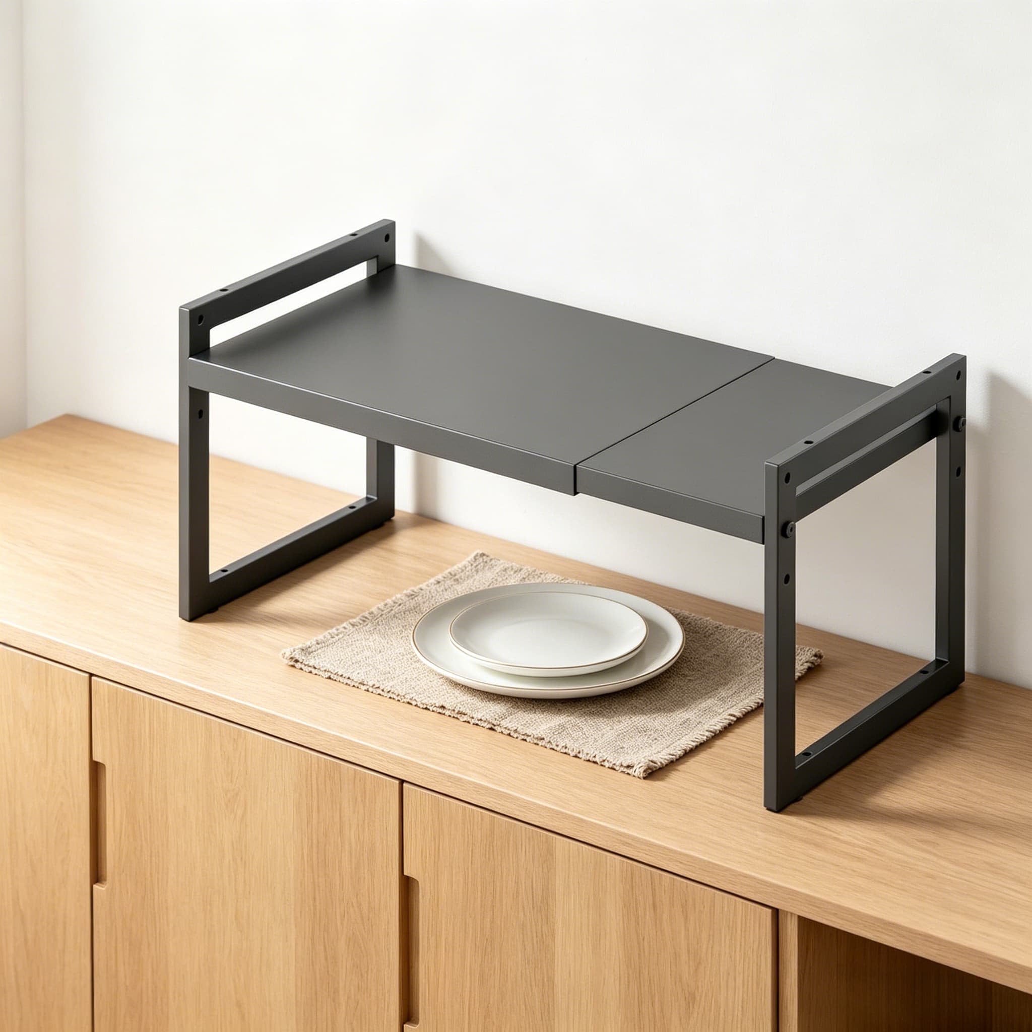 Expandable Metal Cabinet Shelf Organizer for Kitchen & Pantry Storage