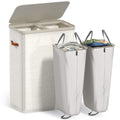 2-Compartment Fabric Laundry Hamper - Collapsible Sorting Basket