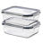 Glass Meal Prep Containers - 2pc Airtight Borosilicate Set