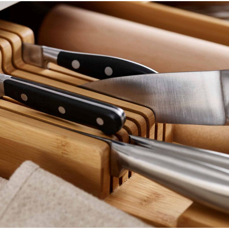 Bamboo 2-Tier Knife Organizer | Joseph Joseph DrawerStore