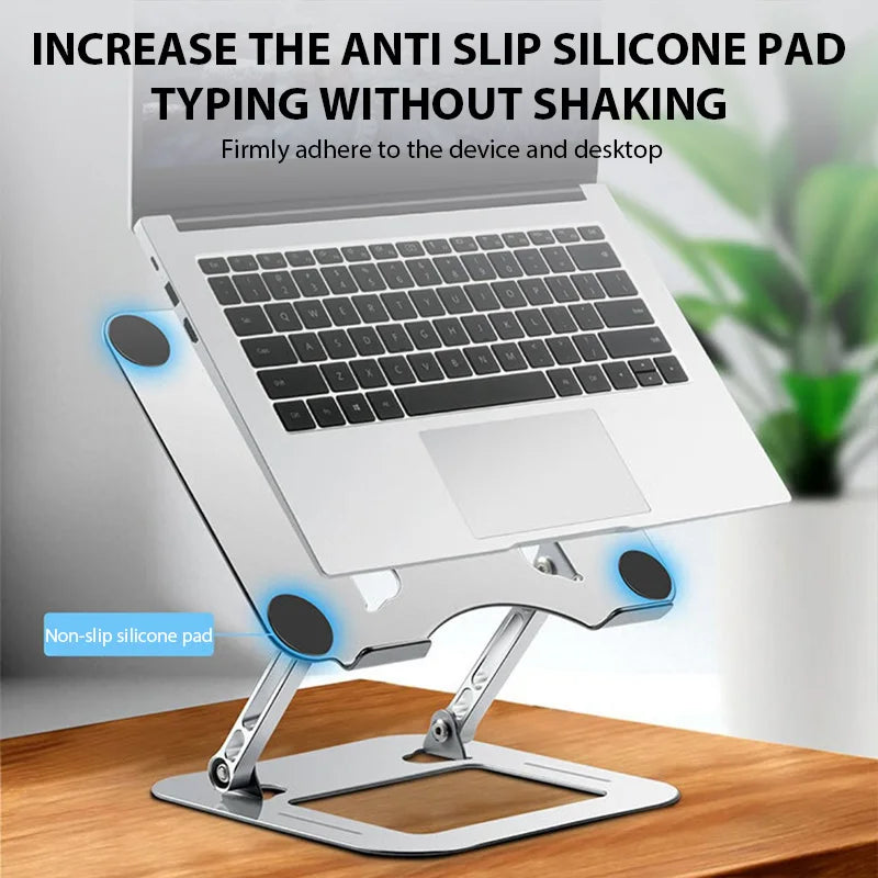 Adjustable Carbon Steel Laptop Stand - Foldable Cooling Holder for 17"
