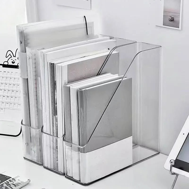 Transparent Acrylic Desktop Organizer & Book Stand Storage Box