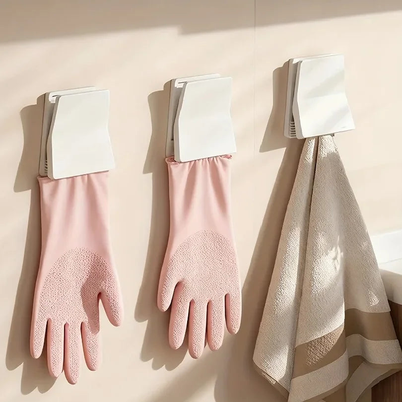 Kitchen Glove Holder & Dishcloth Clip - 4 Pack Wall Mounted Storage