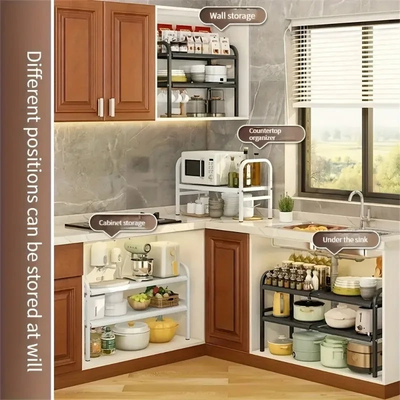 Expandable Under Sink Organizer | Multi-Use Kitchen & Bathroom Rack