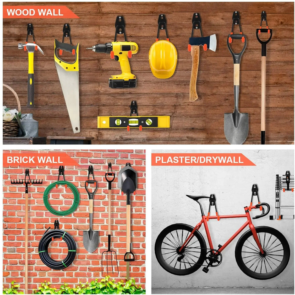 Heavy Duty Metal Garage Hooks Wall Mounted Utility Storage Organizer