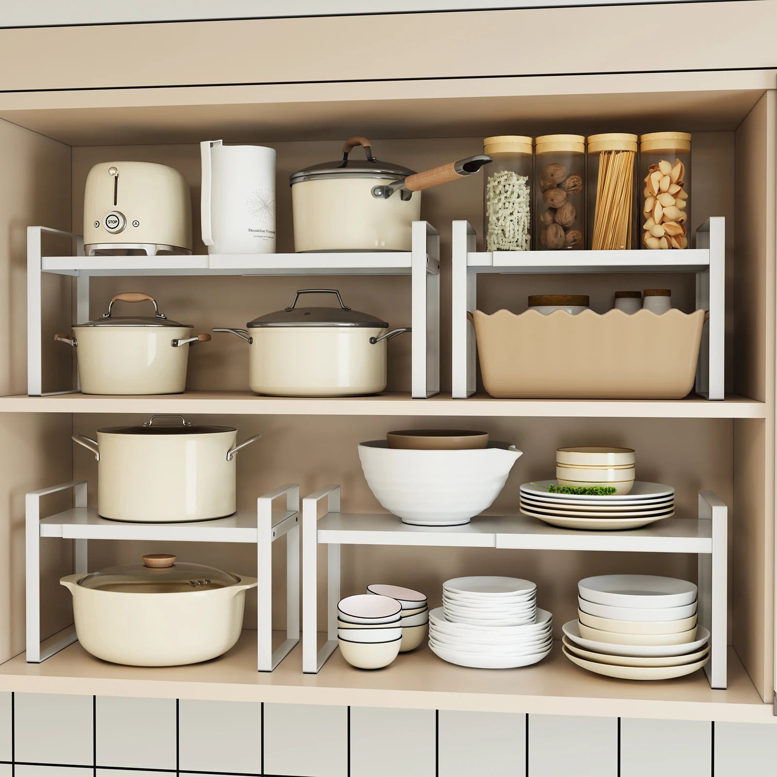 Expandable Under Sink Organizer - Metal Kitchen Storage Rack