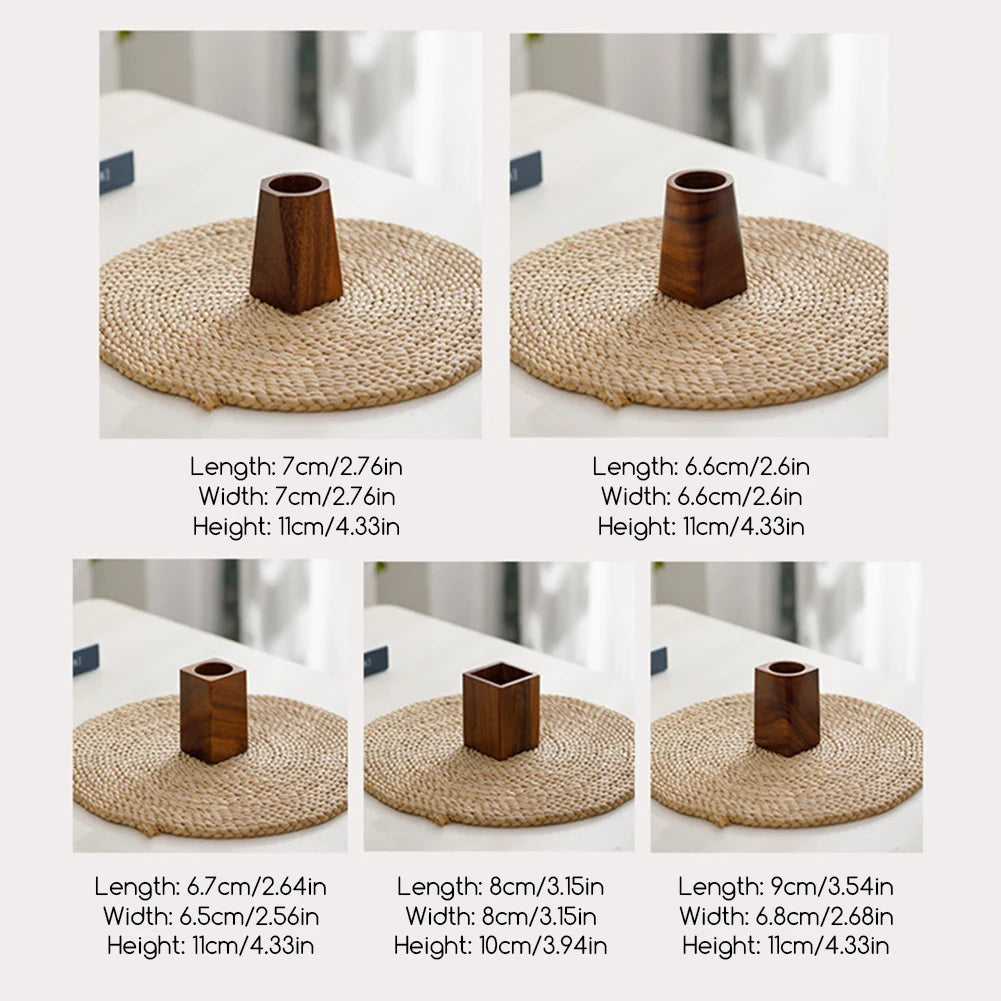 Walnut Wood Pen Holder - Minimalist Desktop Organizer for Office