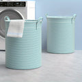 Foldable Striped Laundry Basket - Minimalist Collapsible Storage Bin