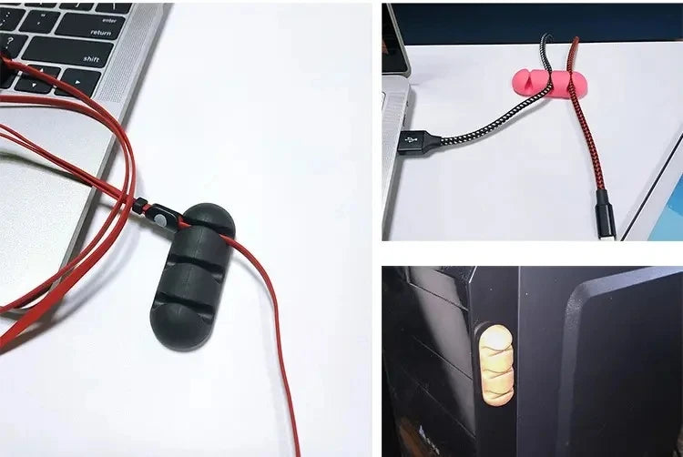Silicone Cable Organizer Clips for Desk & Office Wire Management