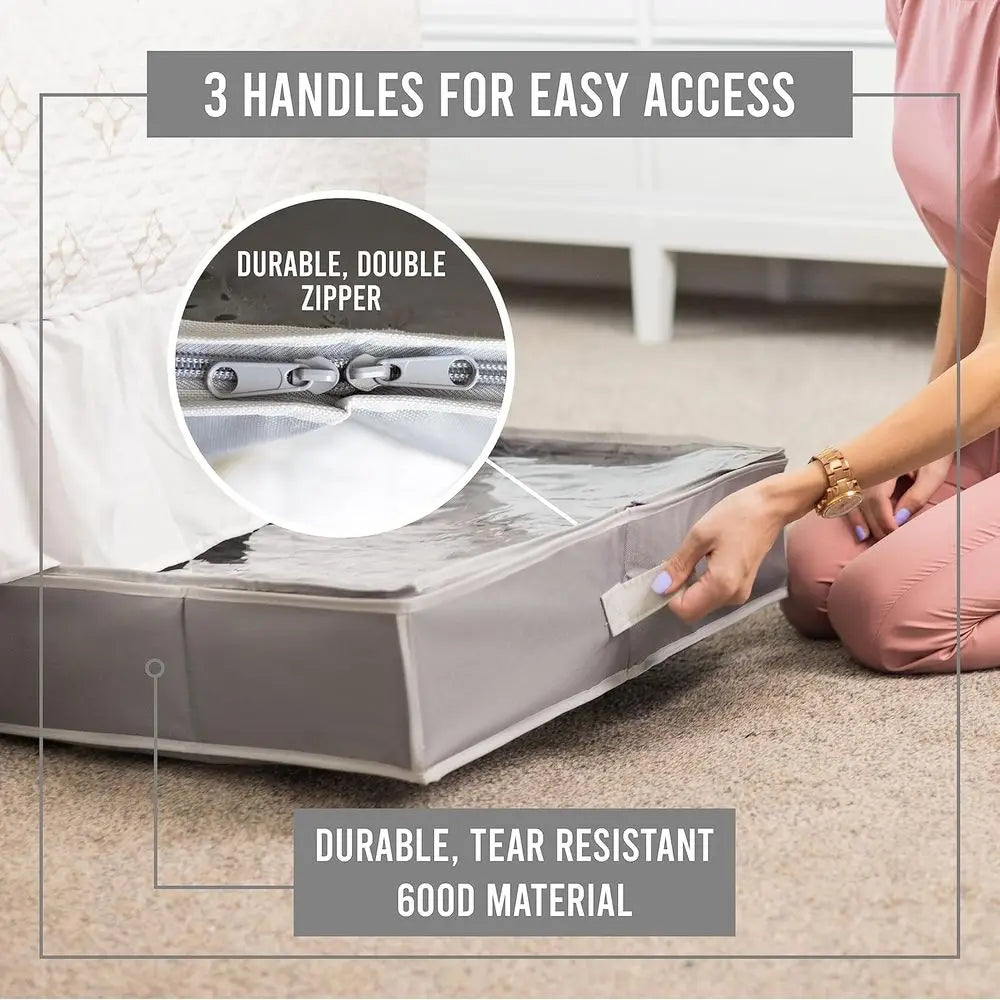 Under Bed Shoe Organizer | 600D Heavy Duty Fabric | Dorm Storage