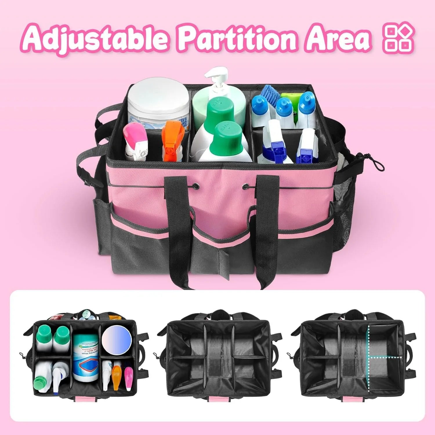 Professional Cleaning Caddy Bag - Heavy Duty Organizer for Housekeeping