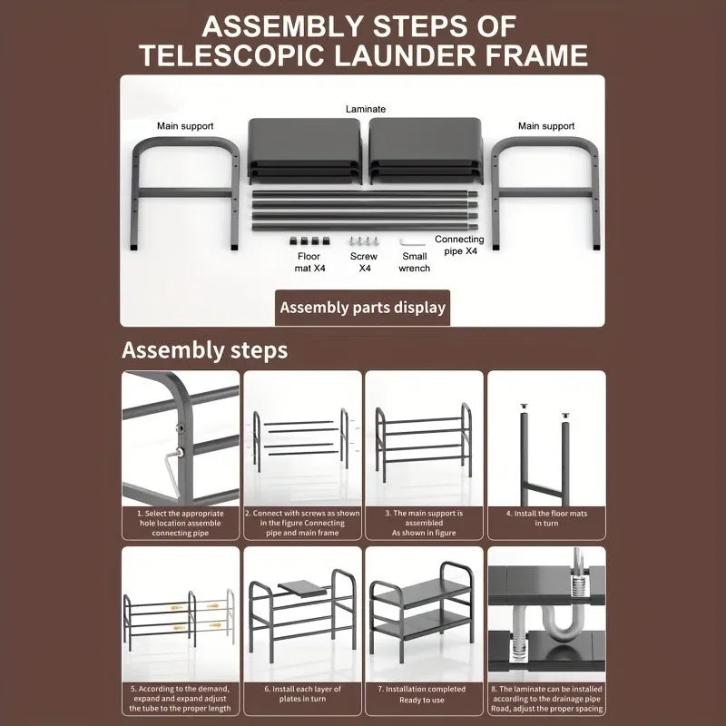 Expandable Under Sink Organizer | Multi-Use Kitchen & Bathroom Rack