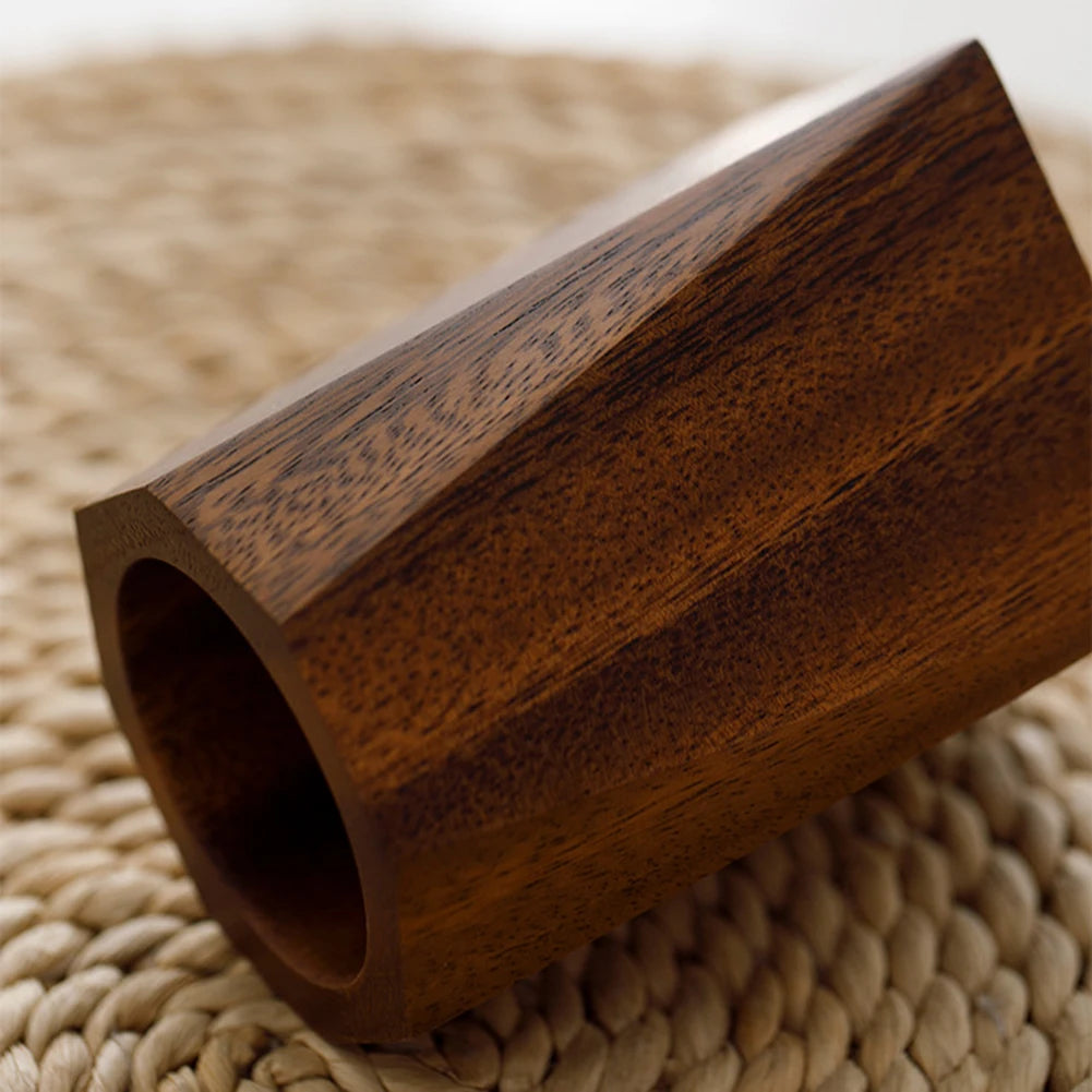 Walnut Wood Pen Holder - Minimalist Desktop Organizer for Office
