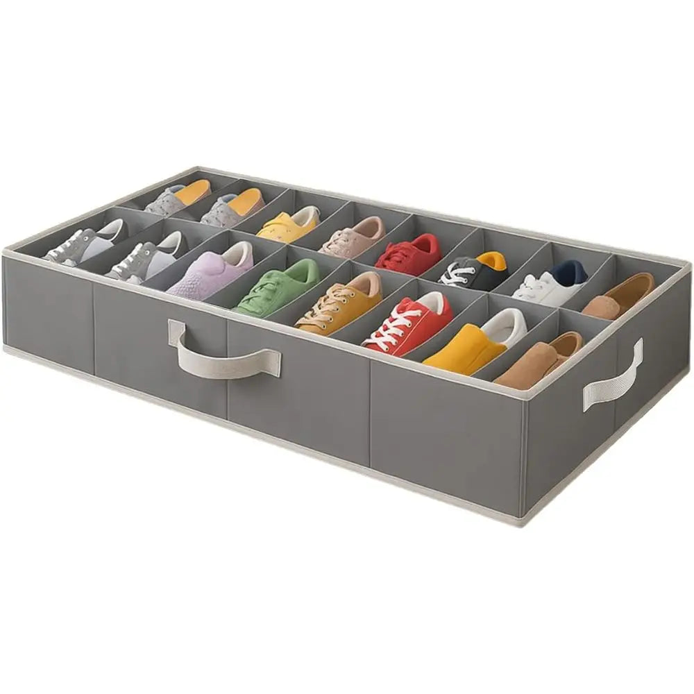 Under Bed Shoe Organizer | 600D Heavy Duty Fabric | Dorm Storage
