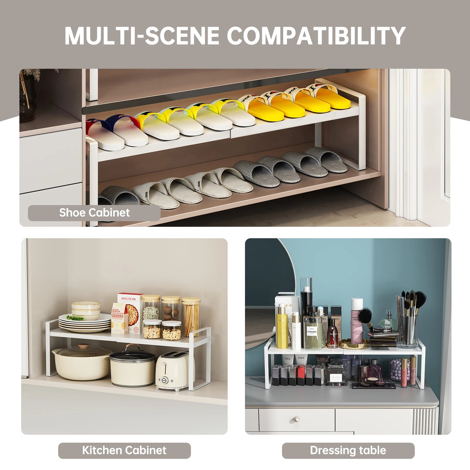Expandable Under Sink Organizer - Metal Kitchen Storage Rack