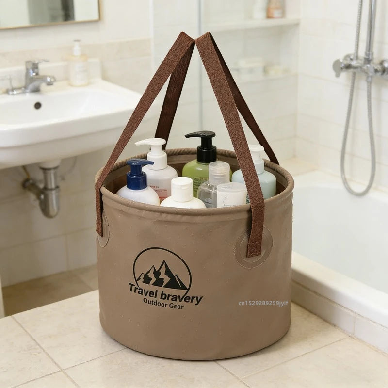 Portable PVC Folding Bucket for Camping, Hiking & Fishing