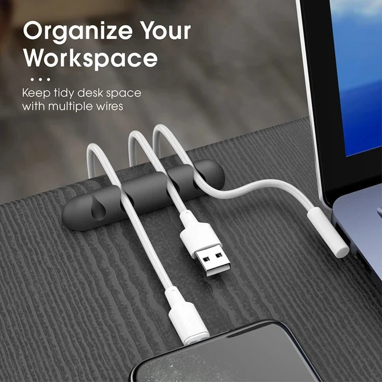 Silicone Cable Organizer Clips for Desk & Office Wire Management