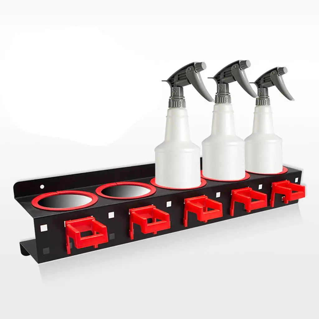 Wall Mounted Spray Bottle Storage Rack Steel Organizer for Garage