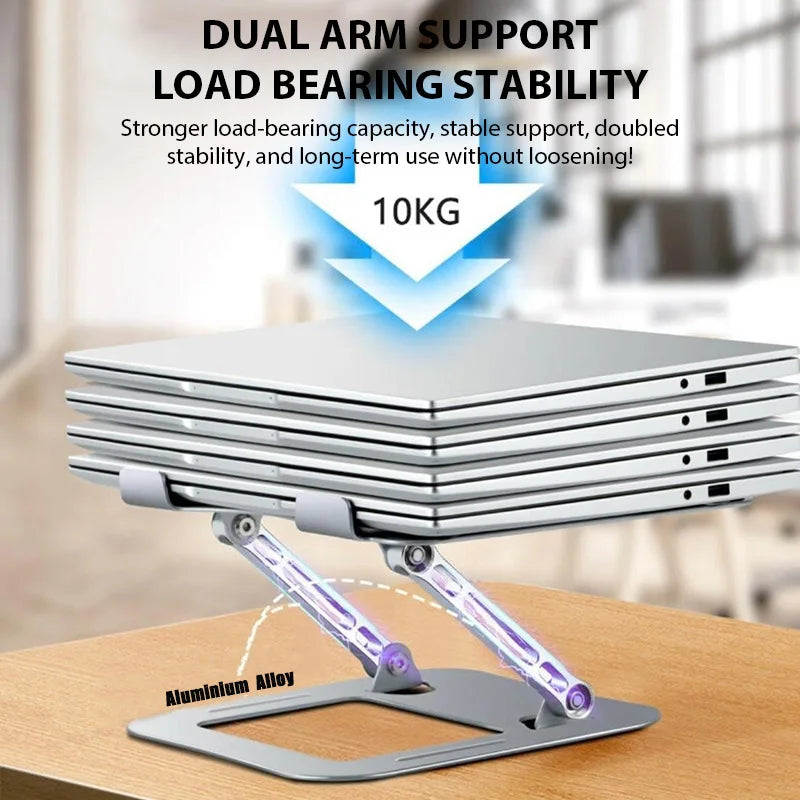 Adjustable Carbon Steel Laptop Stand - Foldable Cooling Holder for 17"