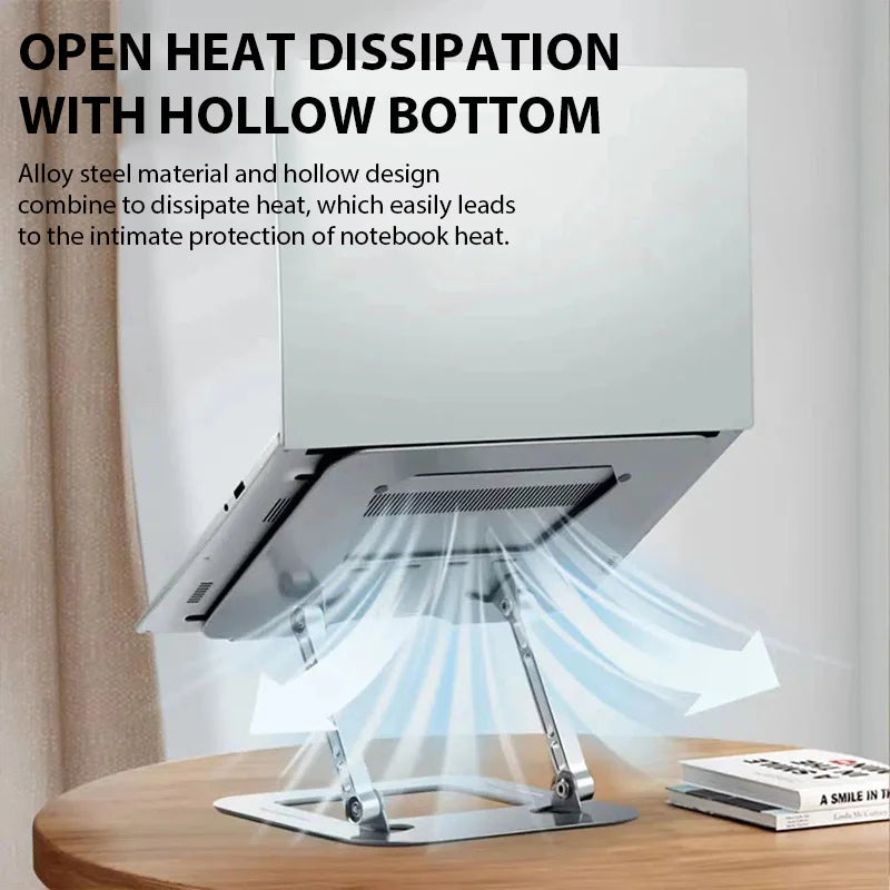 Adjustable Carbon Steel Laptop Stand - Foldable Cooling Holder for 17"