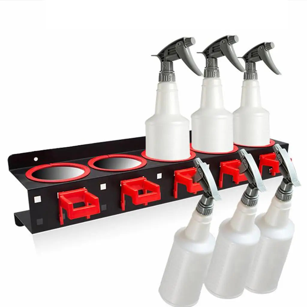 Wall Mounted Spray Bottle Storage Rack Steel Organizer for Garage