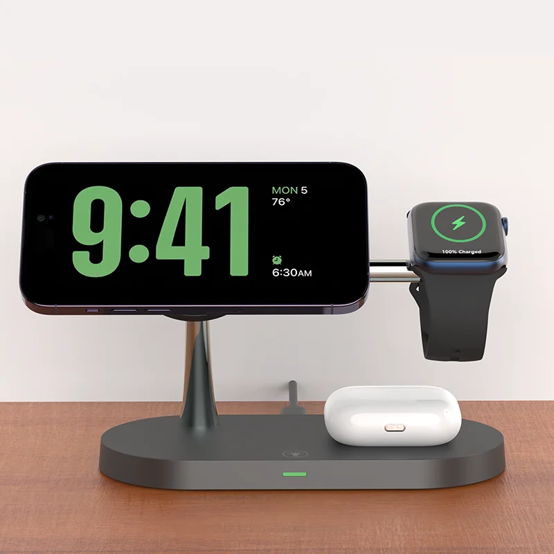 3-in-1 Magnetic Wireless Charging Station for iPhone, Watch & AirPods