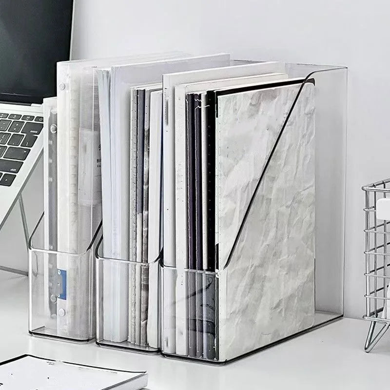Transparent Acrylic Desktop Organizer & Book Stand Storage Box