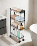Slim Metal Rolling Storage Cart for Kitchen and Bathroom