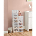 Stackable Shoe Storage Boxes - Clear Plastic Organizers for Closets