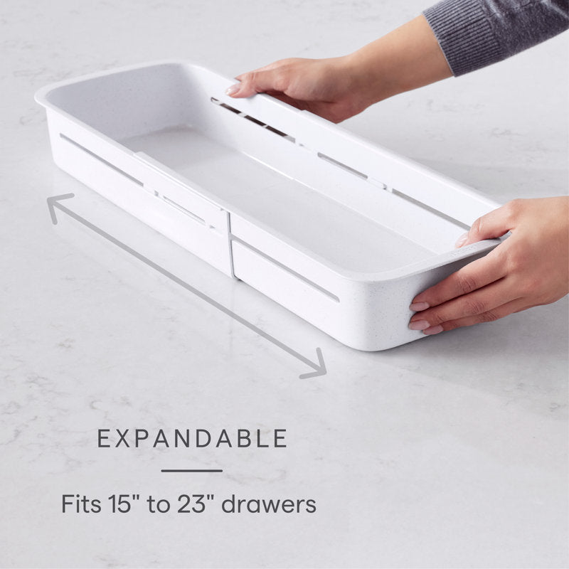 Expandable Sliding Drawer Bin | Recycled Plastic Kitchen Organizer
