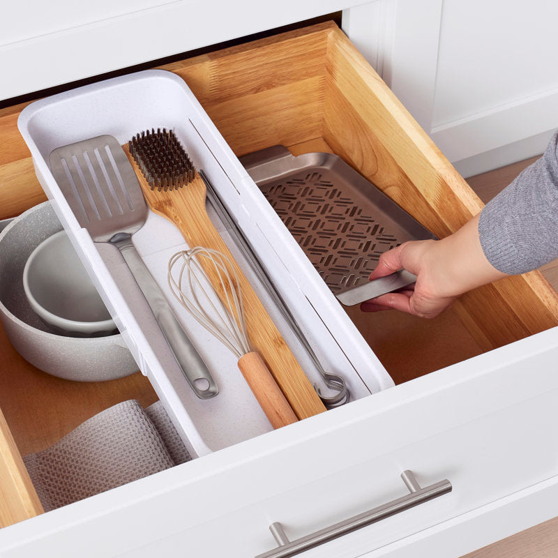 Expandable Sliding Drawer Bin | Recycled Plastic Kitchen Organizer