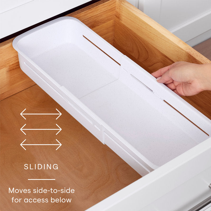 Expandable Sliding Drawer Bin | Recycled Plastic Kitchen Organizer