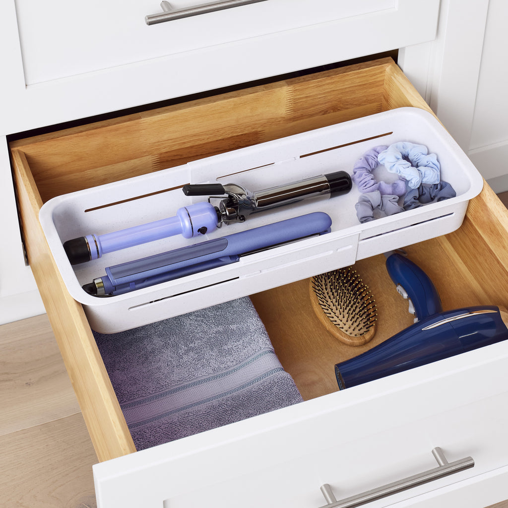 Expandable Sliding Drawer Bin | Recycled Plastic Kitchen Organizer